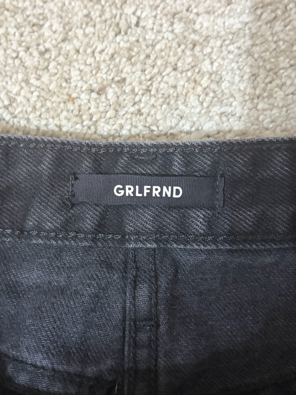 GRLFRND Black Distressed Denim Mini Skirt - Picture 4 of 9